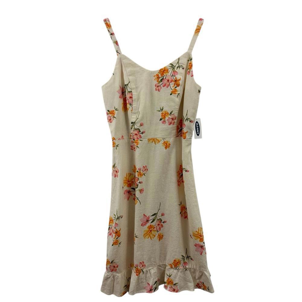 NWT Old Navy Women’s Linen Blend Floral Sleeveless Dress Size XS